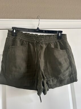 LOFT Olive Drawstring Utility Shorts